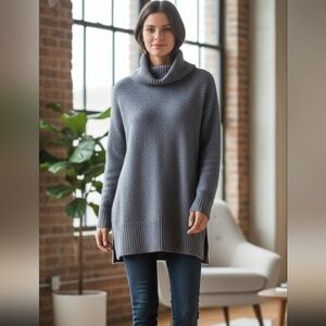 MOON RIVER Womens High Roll Neck Sz XS Jumper Bodycon Long Stretch Dress Sweater